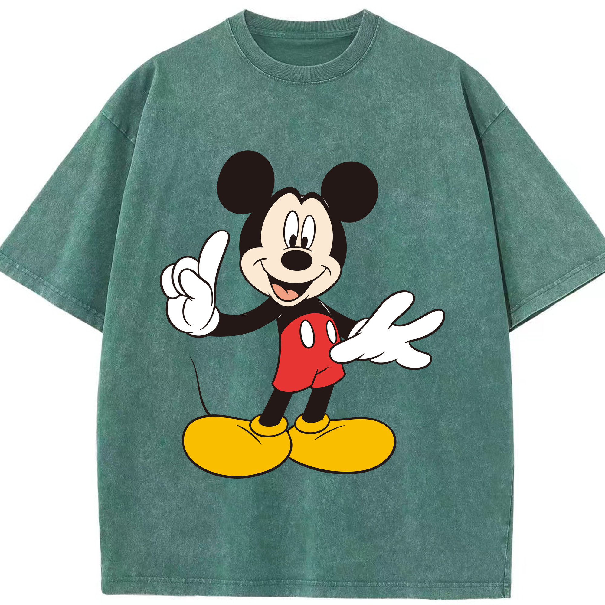 （画像用） ミッキーマウス Mickey Mouse 綿100% ヴィンテージ風 半袖Tシャツ（フロントプリント）